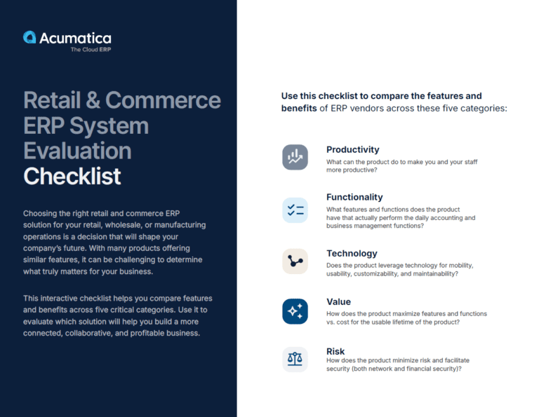 Acumatica retail checklist